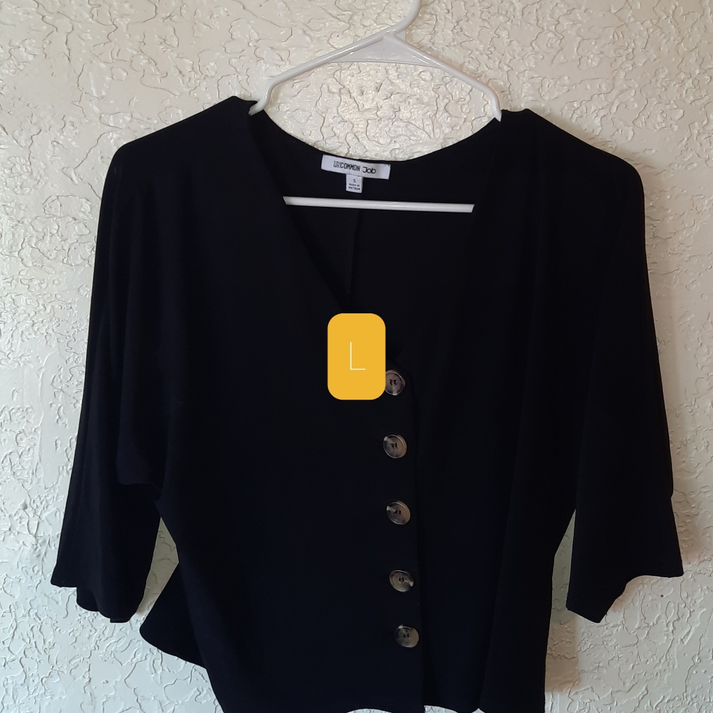 Buttoned Black Top